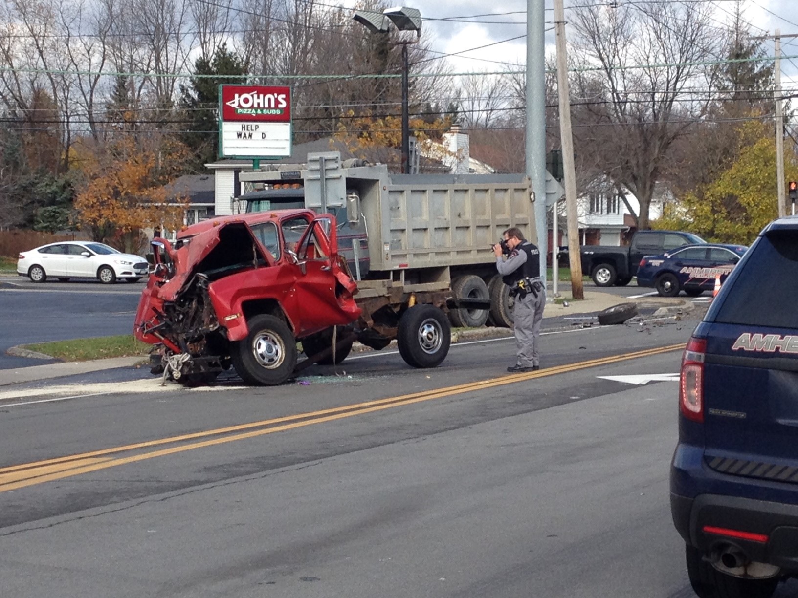 Trucks collide in serious accident on Campbell Blvd.
