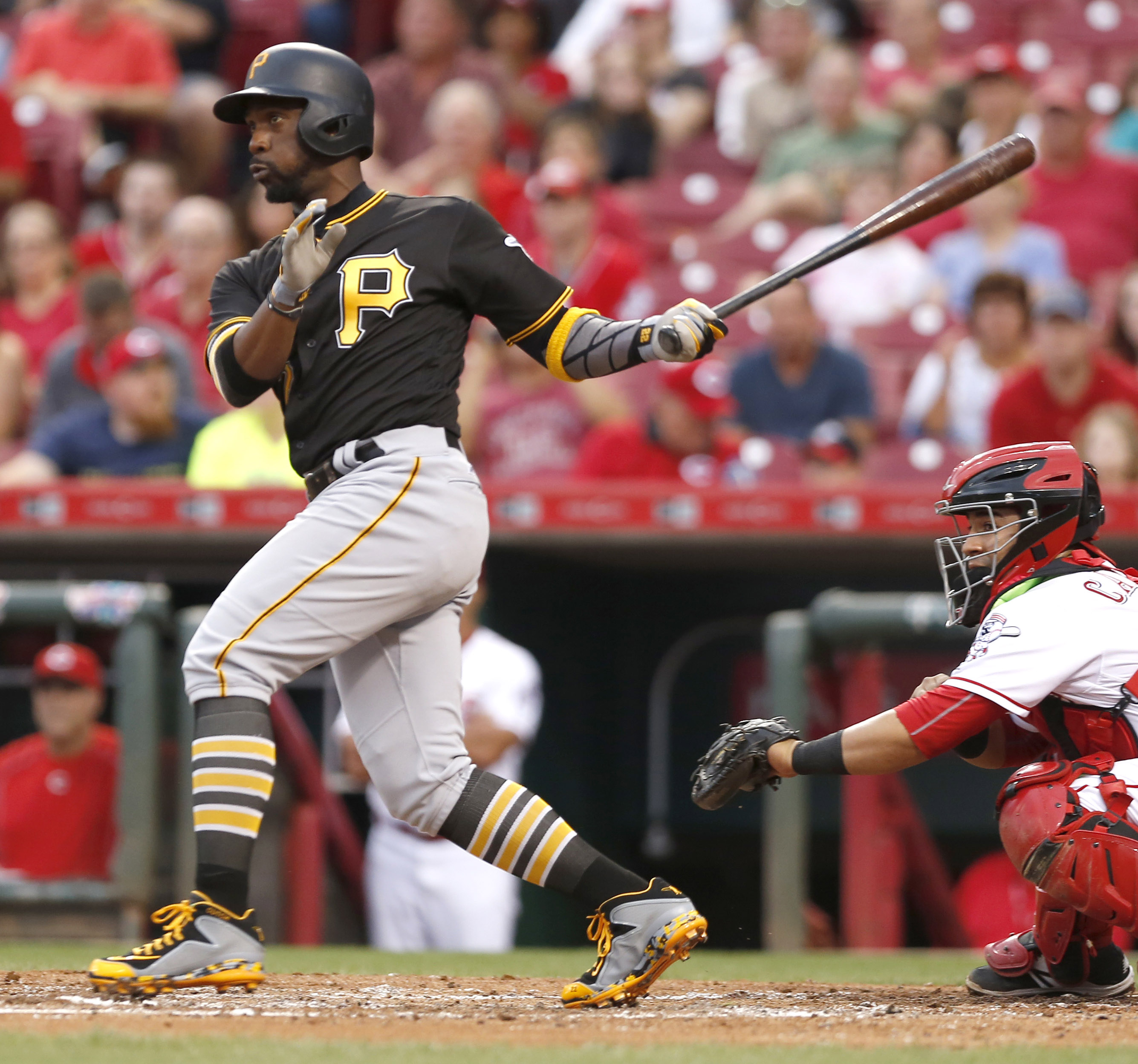 Pittsburgh Pirates All-Star center fielder Andrew McCutchen, right